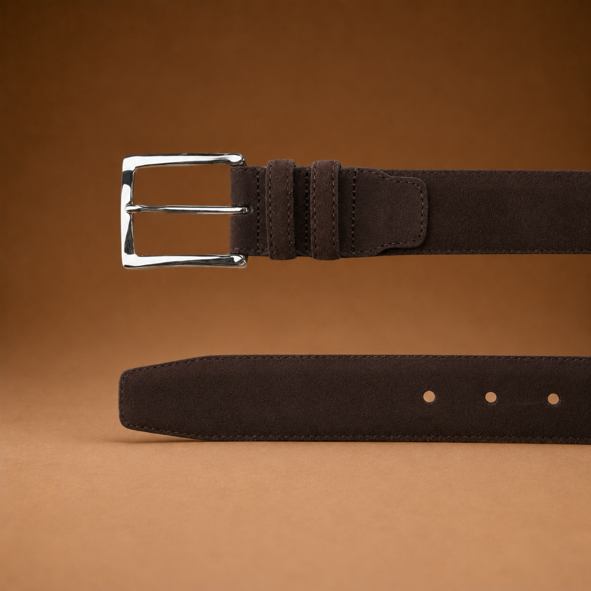 Hardrige - Ceinture Emile marron - Ceinture Gauthier suede choco - vue 2