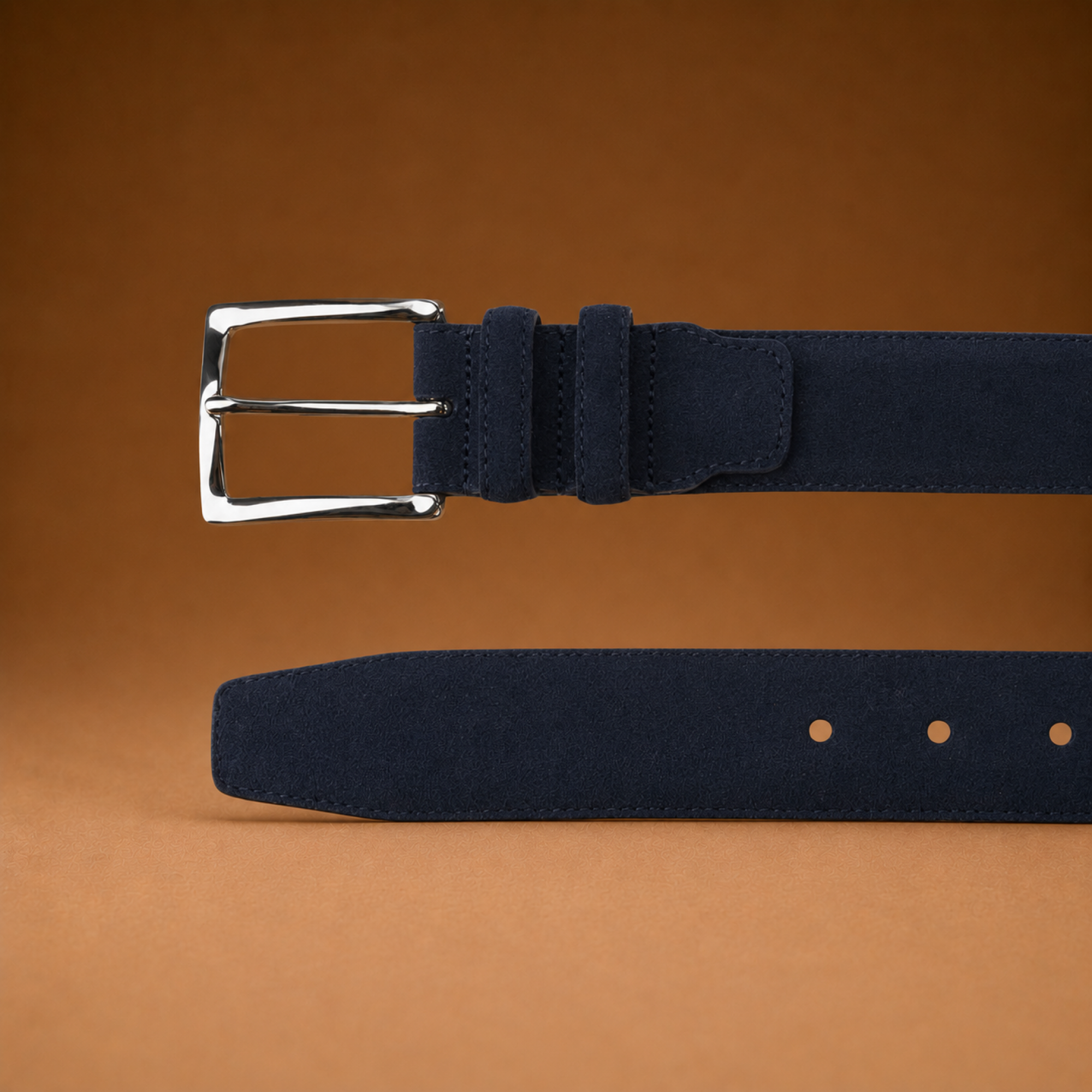Hardrige - Roger Nubuck Navy - Ceinture Gauthier suede navy - vue 2