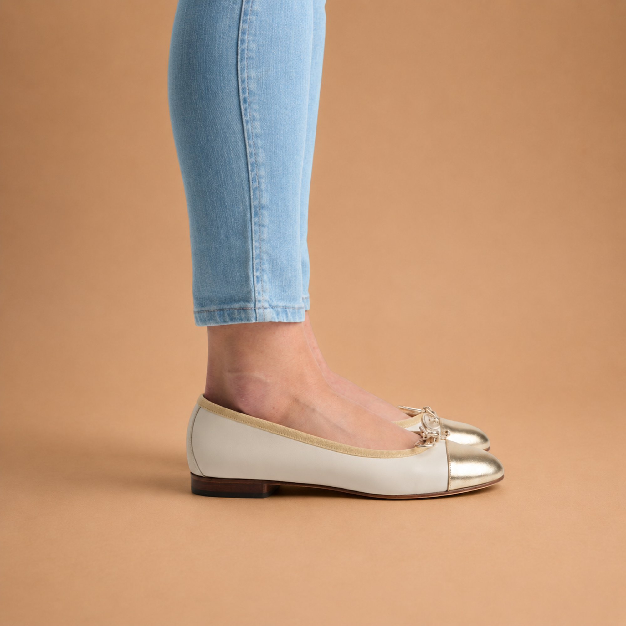 Hardrige - Opération Ballerines - Anna blanc / or - vue 2
