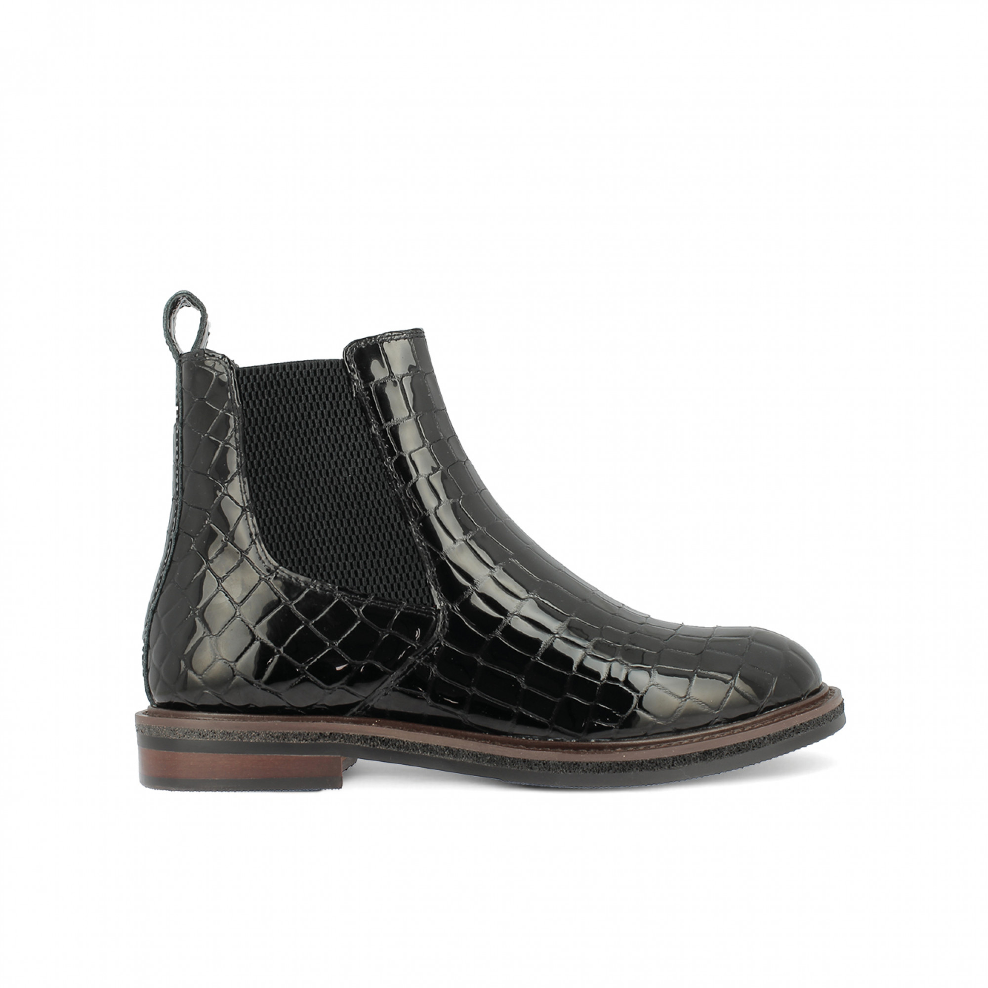 bottines femme effet croco