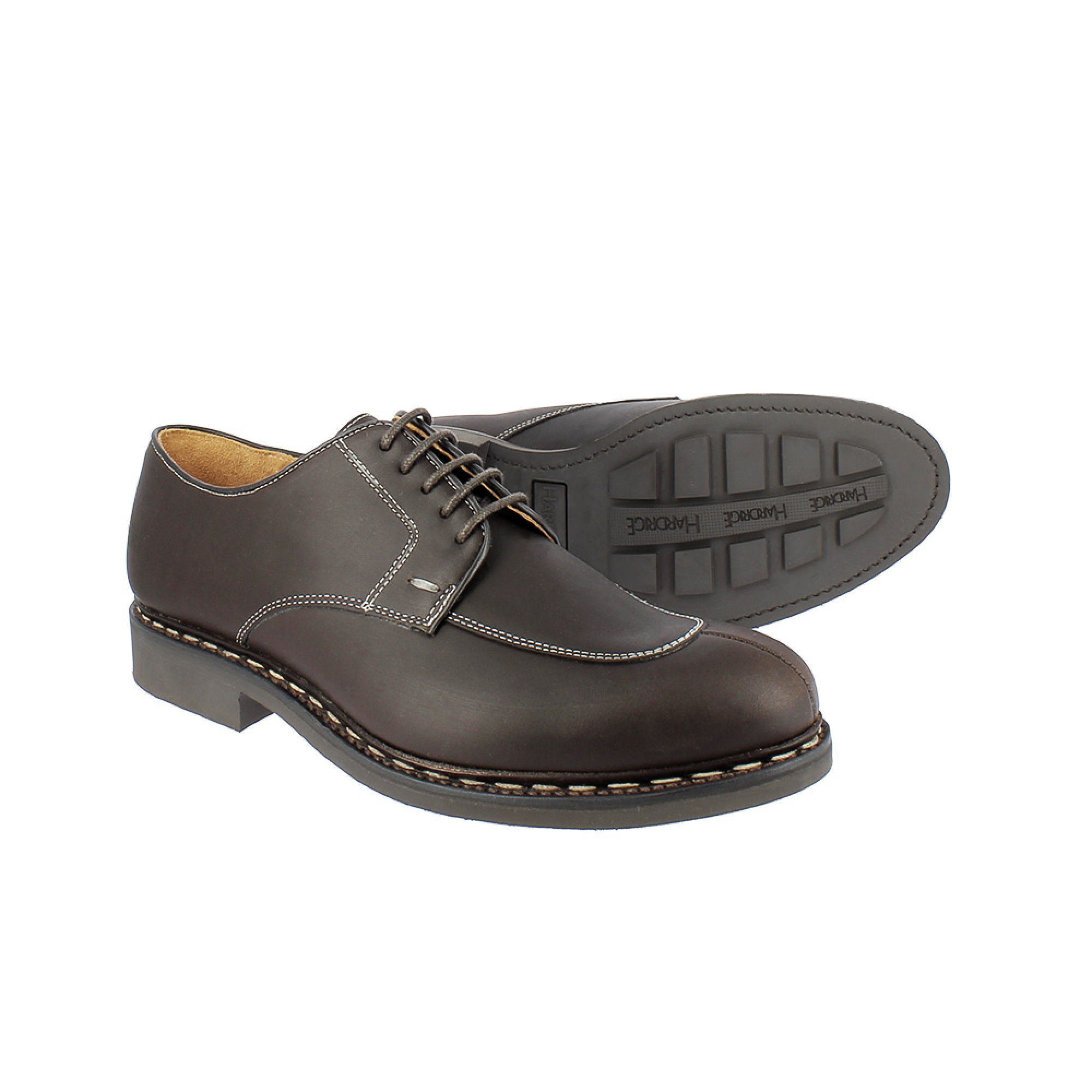 Rênes En Cuir Marron à Lacets – English Tack, Cousues Fantaisie, Taille Réelle
