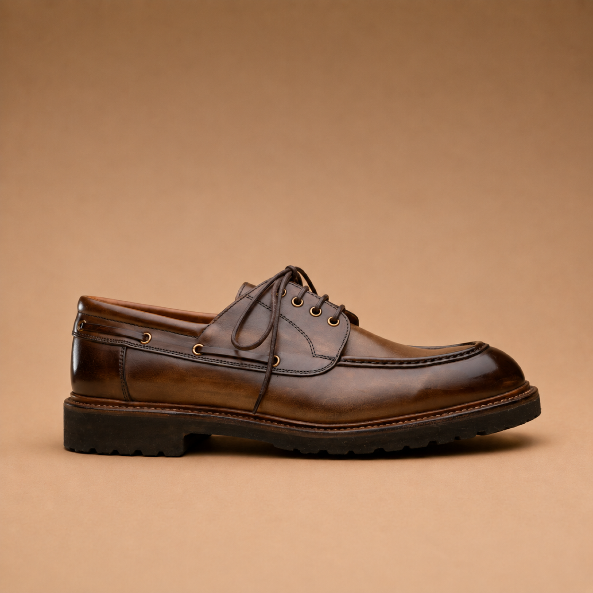 Hardrige, Chaussure bateau homme marron – Forêt