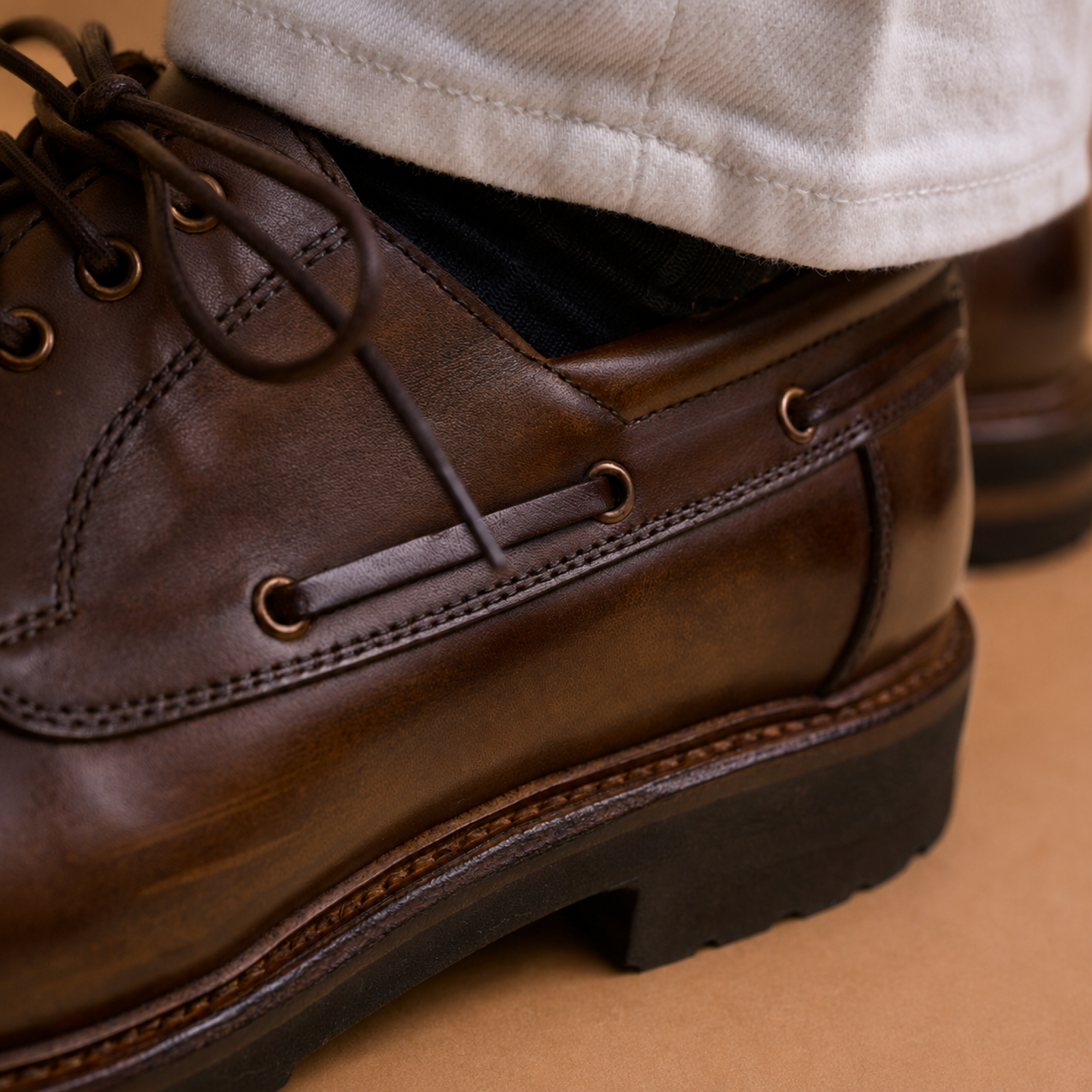 Hardrige, Chaussure bateau homme marron – Forêt