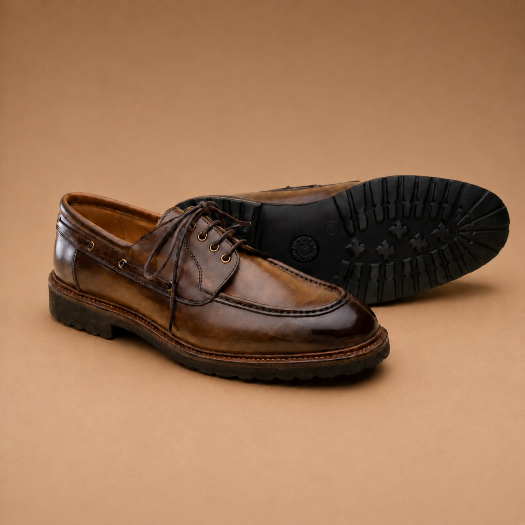 Hardrige, Chaussure bateau homme marron – Forêt