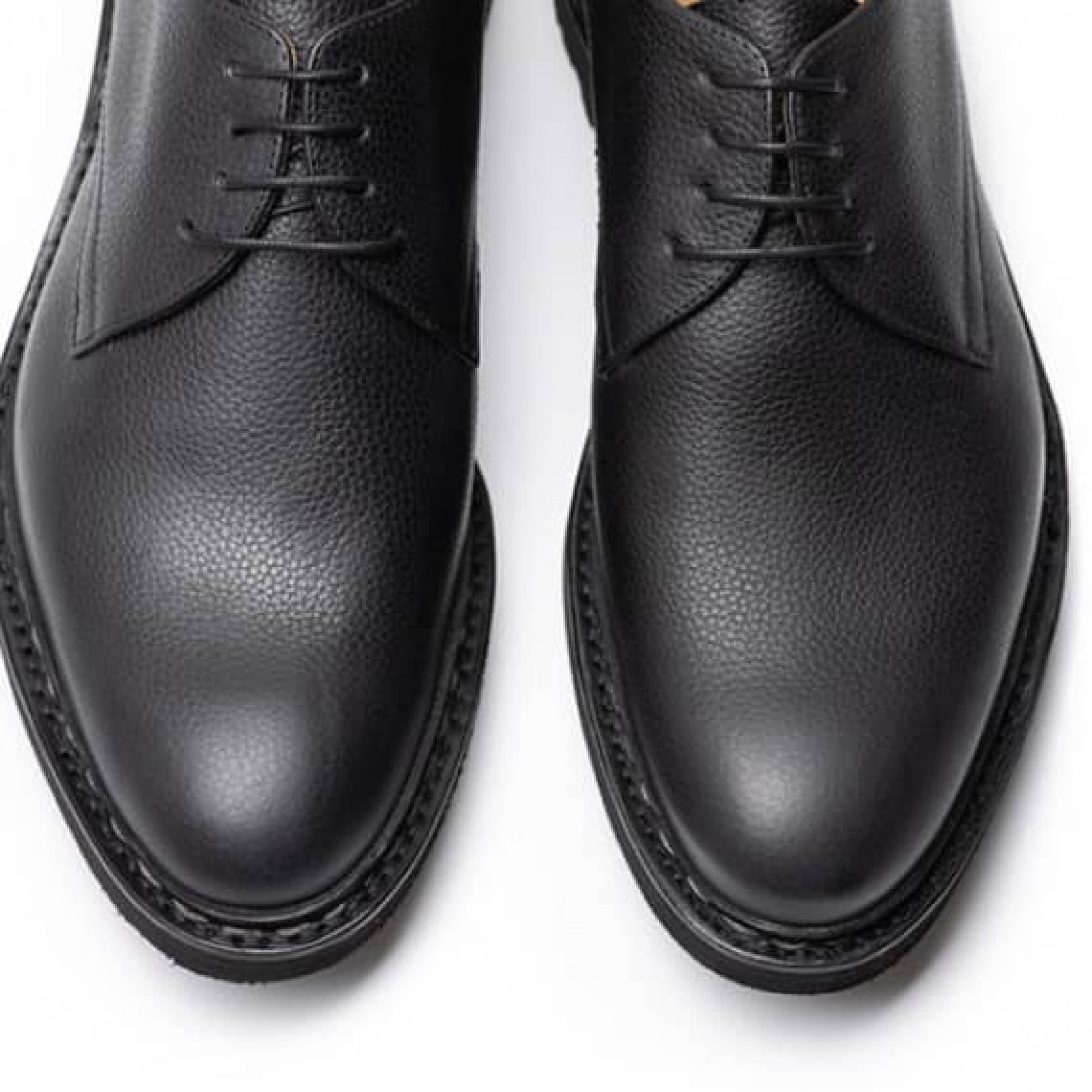 Shoe Derbies CompensÃ©es Noir Cuir Chaussure Femme Derbies