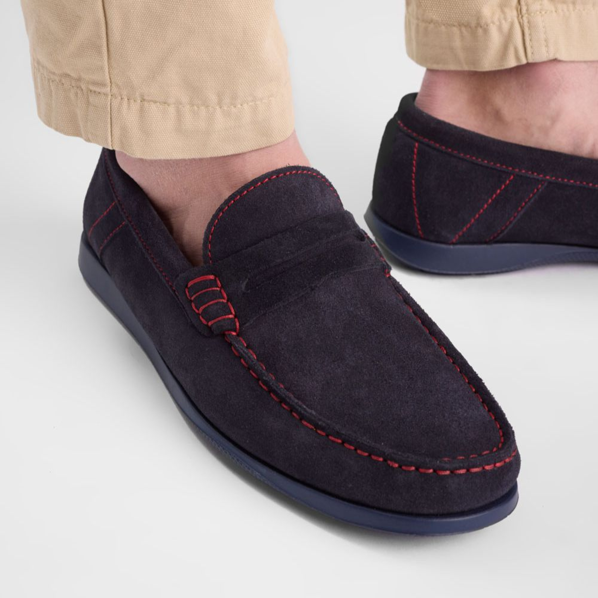 Hardrige - Bart Navy - Ibiza suède navy red - vue 2