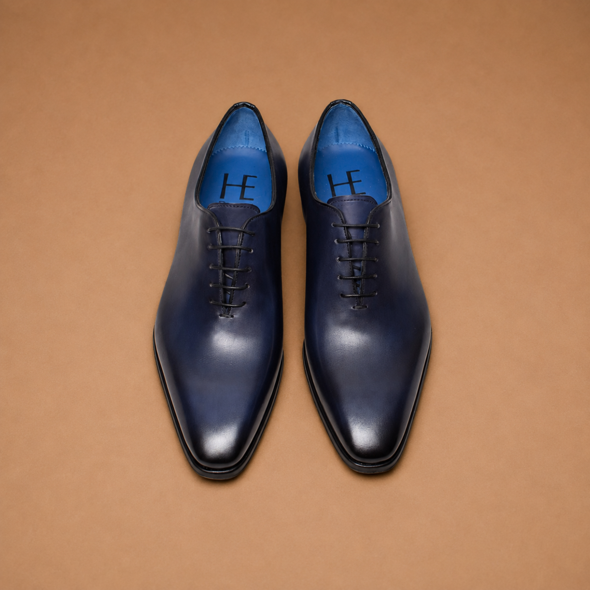 Hardrige, Richelieu homme en cuir bleu – Eden