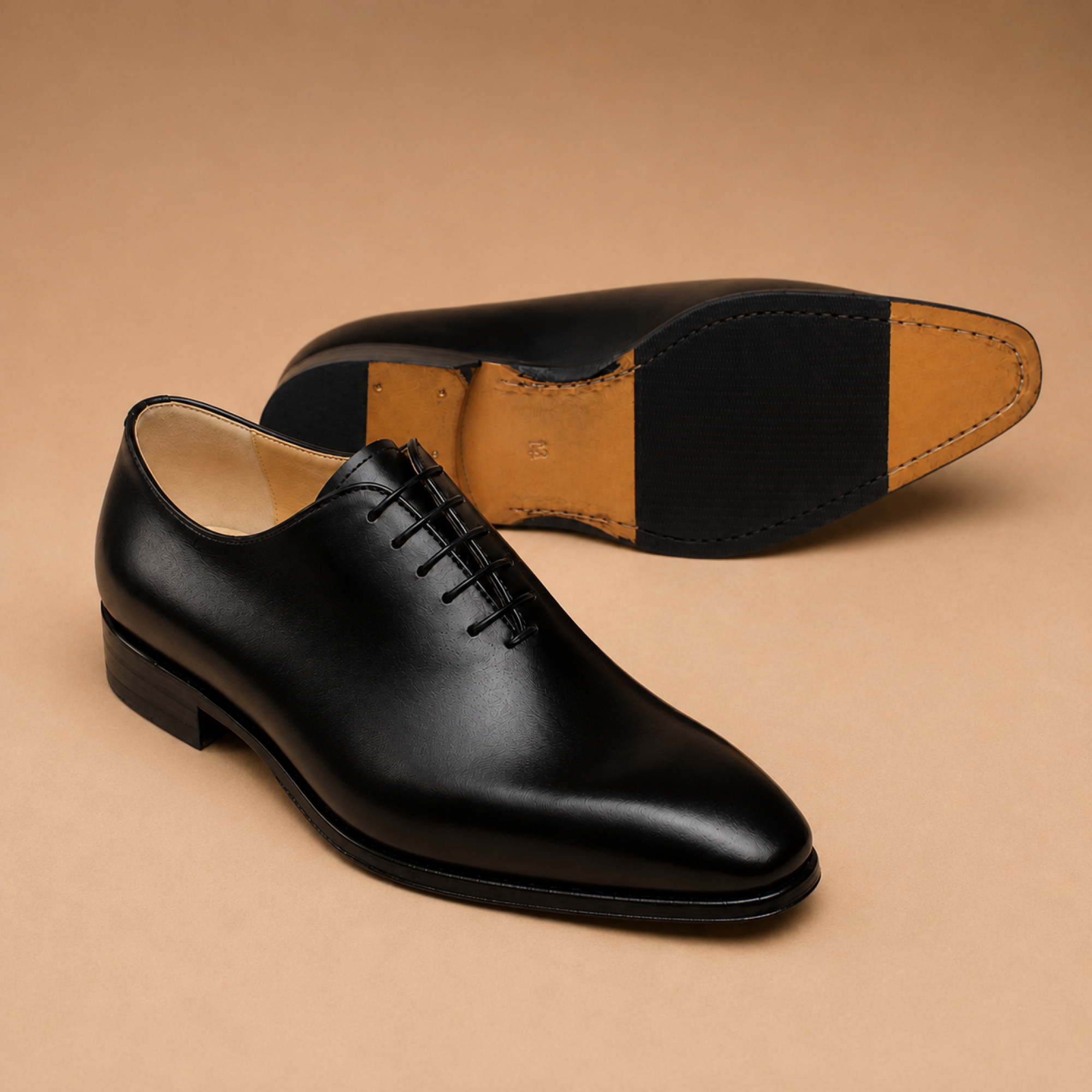 Hardrige, Richelieu homme en cuir noir – Eden