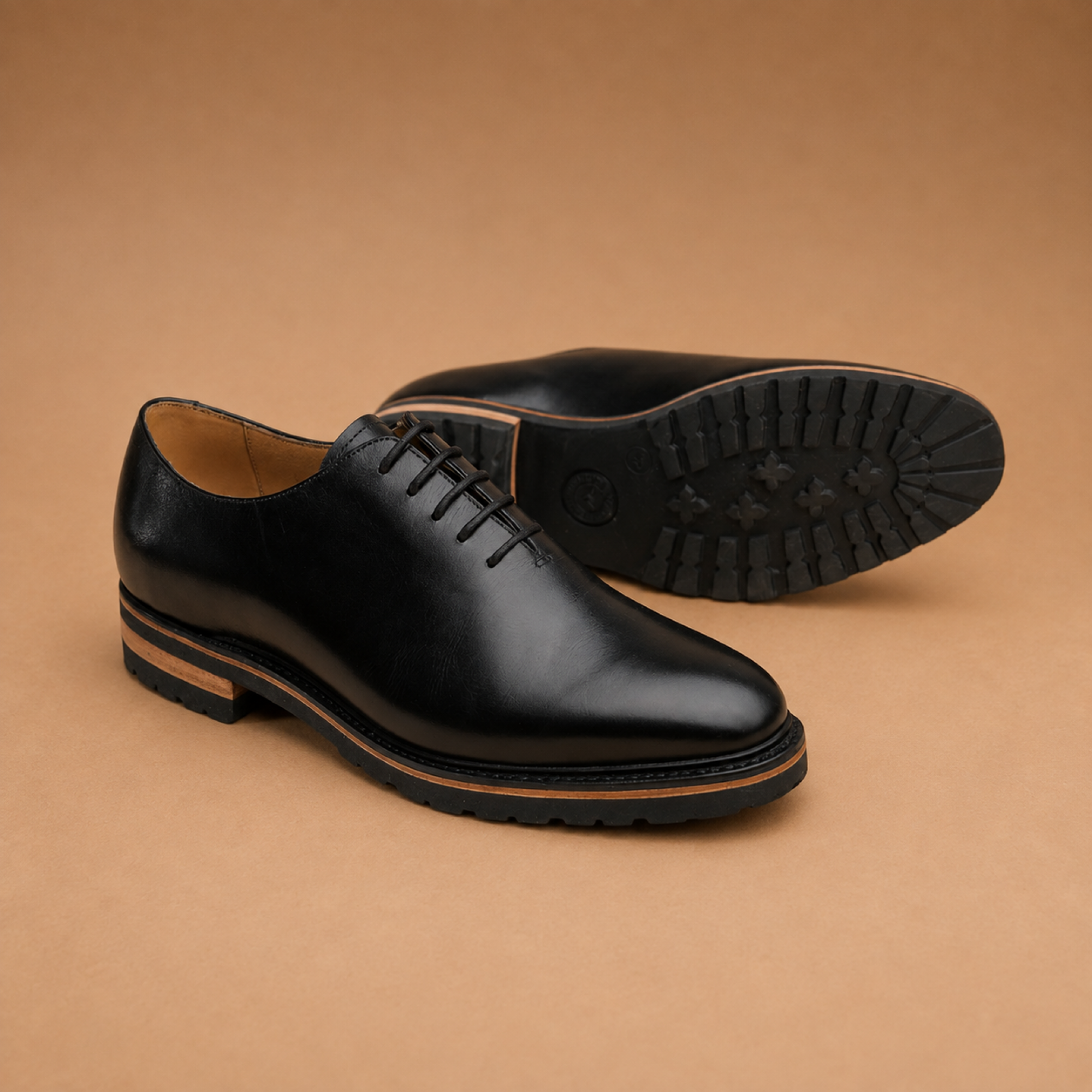 Hardrige, Richelieu homme en cuir noir – Woody